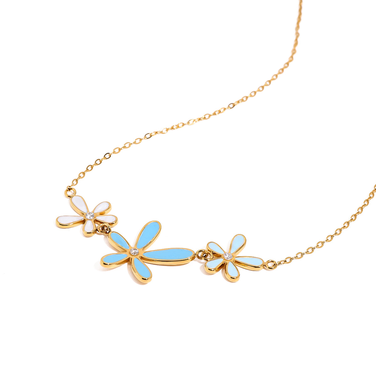 COLGANTE & PULSERA BLUE FLOWER