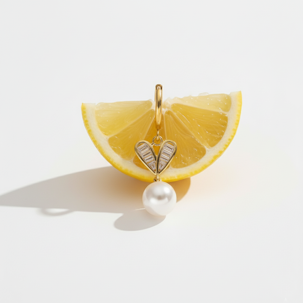 PENDIENTES PERLA-CORAZON