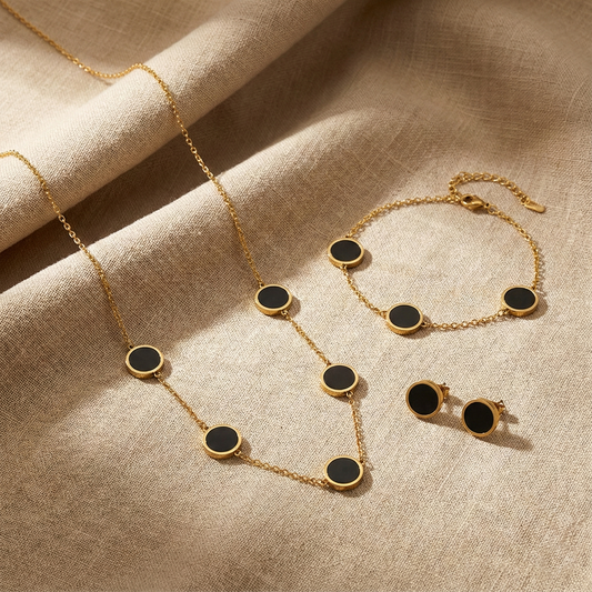 COLGANTE, PENDIENTES & PULSERA ESFEBLACK