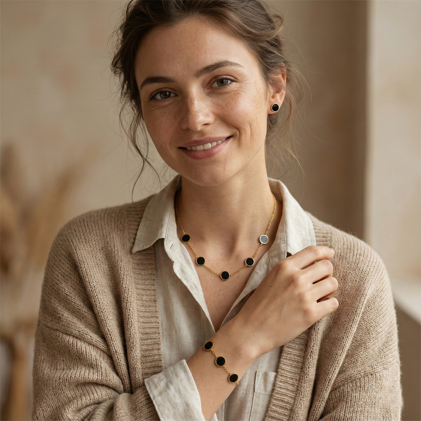 COLGANTE, PENDIENTES & PULSERA ESFEBLACK