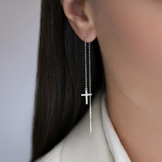 PENDIENTES CADENA CRUZ