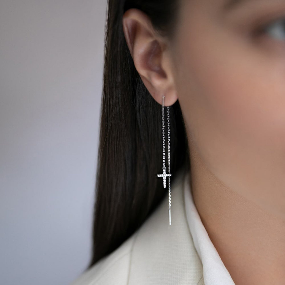 PENDIENTES CADENA CRUZ